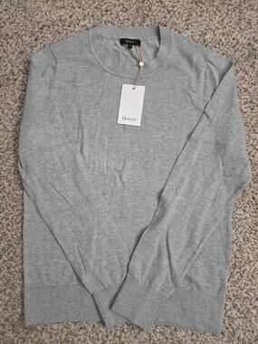 QUINCE Cotton Cashmere Crew Sweater Heather Gray Lightweight Womens Small *NWT*